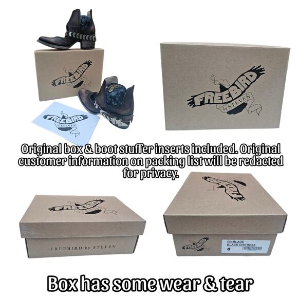 Distressed Ankle Bootie FreeBird Steven Blade Size 8 Black Brown Leather Buckle - Picture 11 of 16